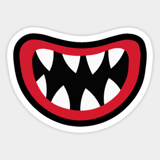 Funny Halloween Red Big Mouth Sticker